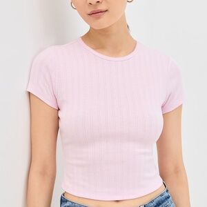 Good American Pointelle Baby T in X-LRG NWT in PINK